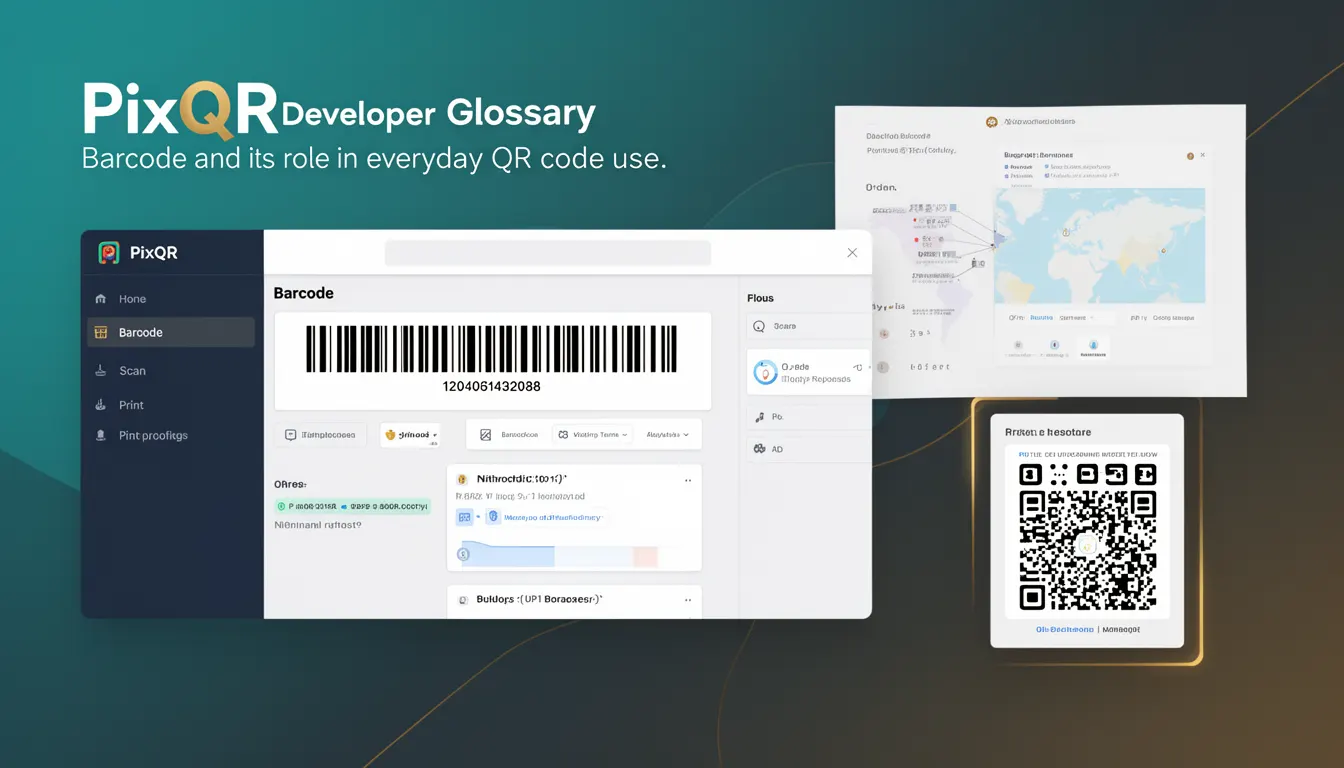 Barcode - PixQR Developer Glossary Barcode developer glossary illustration