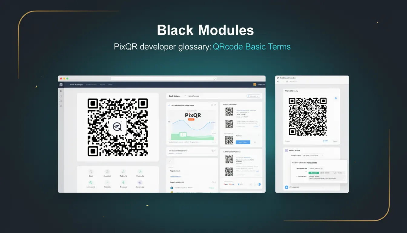 Black Modules - PixQR Developer Glossary Black Modules developer glossary illustration