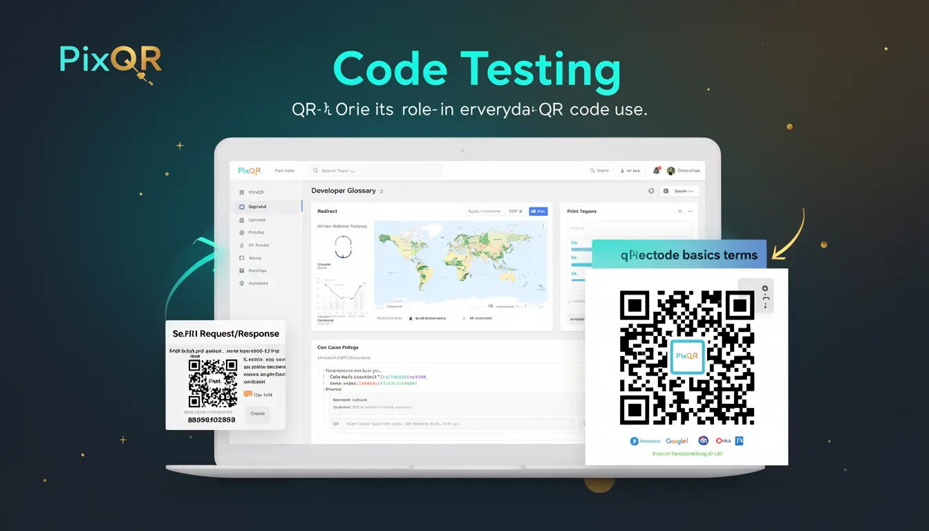 Code Testing - PixQR Developer Glossary Code Testing developer glossary illustration