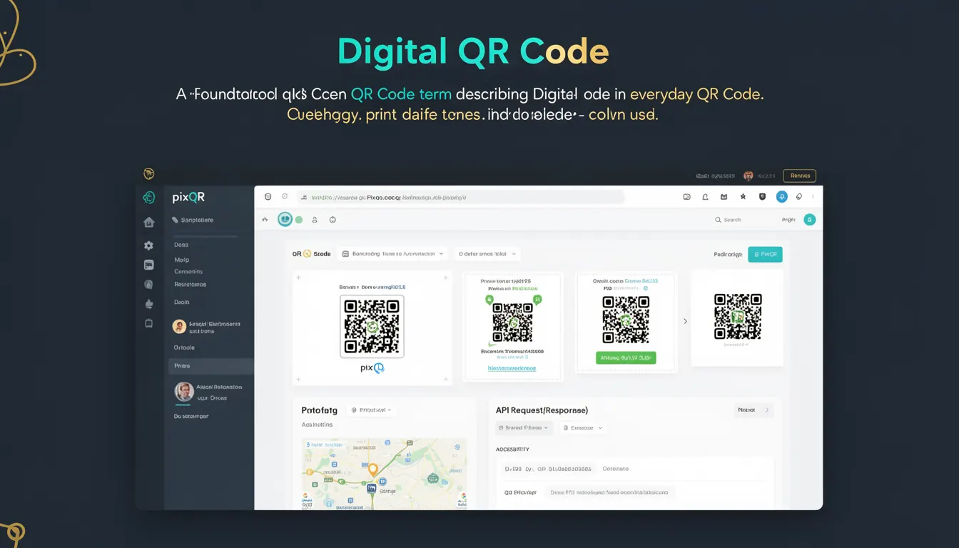 Digital QR Code developer glossary illustration