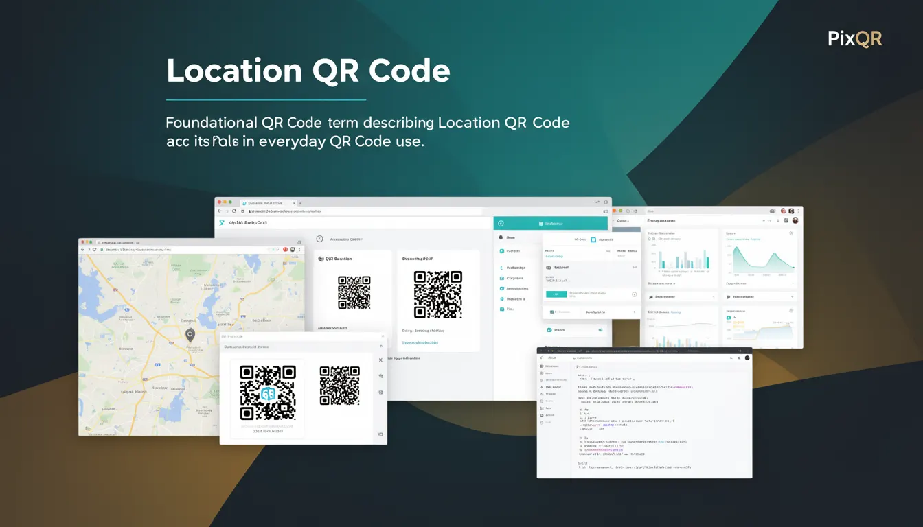 Location QR Code - PixQR Developer Glossary Location QR Code developer glossary illustration