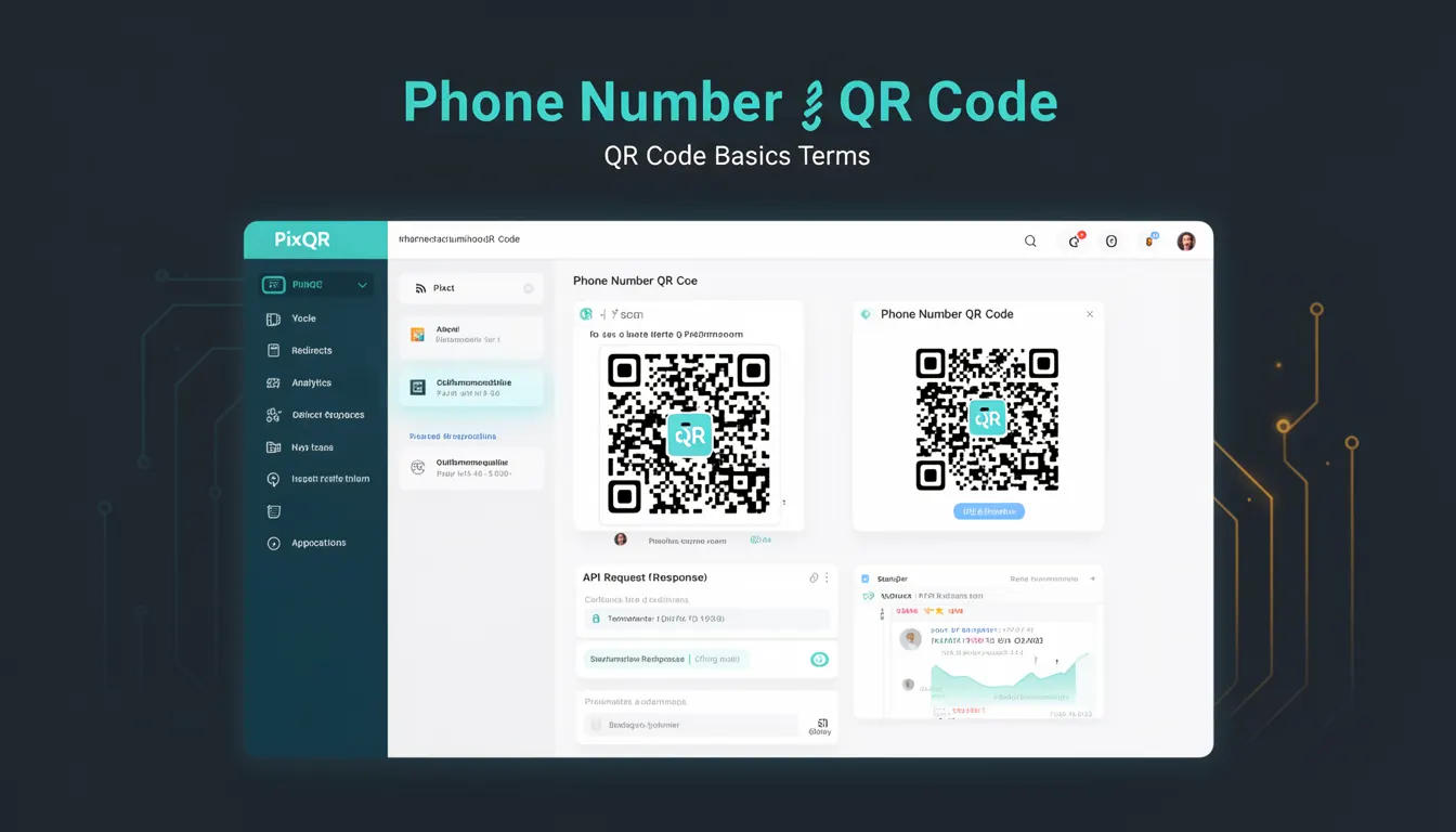 Phone Number QR Code - PixQR Developer Glossary Phone Number QR Code developer glossary illustration