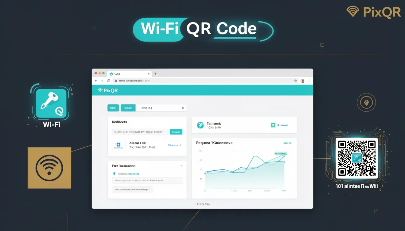 Wi-Fi QR Code - PixQR Developer Glossary Wi-Fi QR Code developer glossary illustration