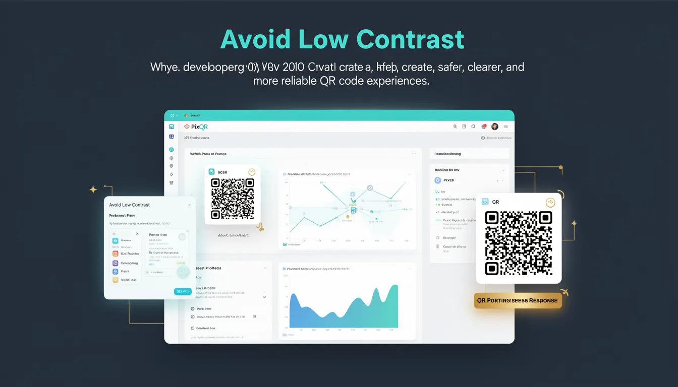 Avoid Low Contrast - PixQR Developer Glossary Avoid Low Contrast developer glossary illustration