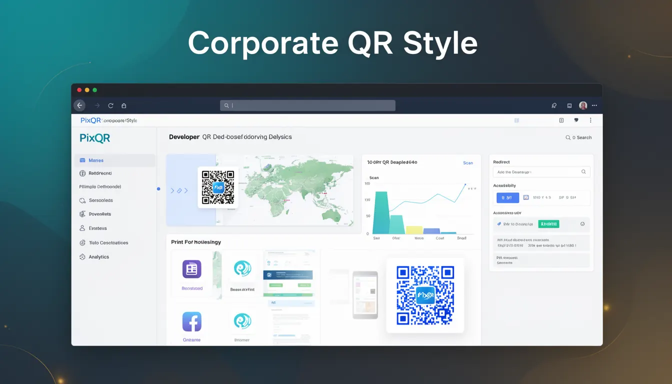 Corporate QR Style developer glossary illustration