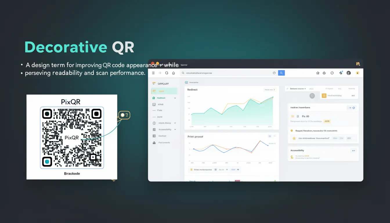 Decorative QR - PixQR Developer Glossary Decorative QR developer glossary illustration