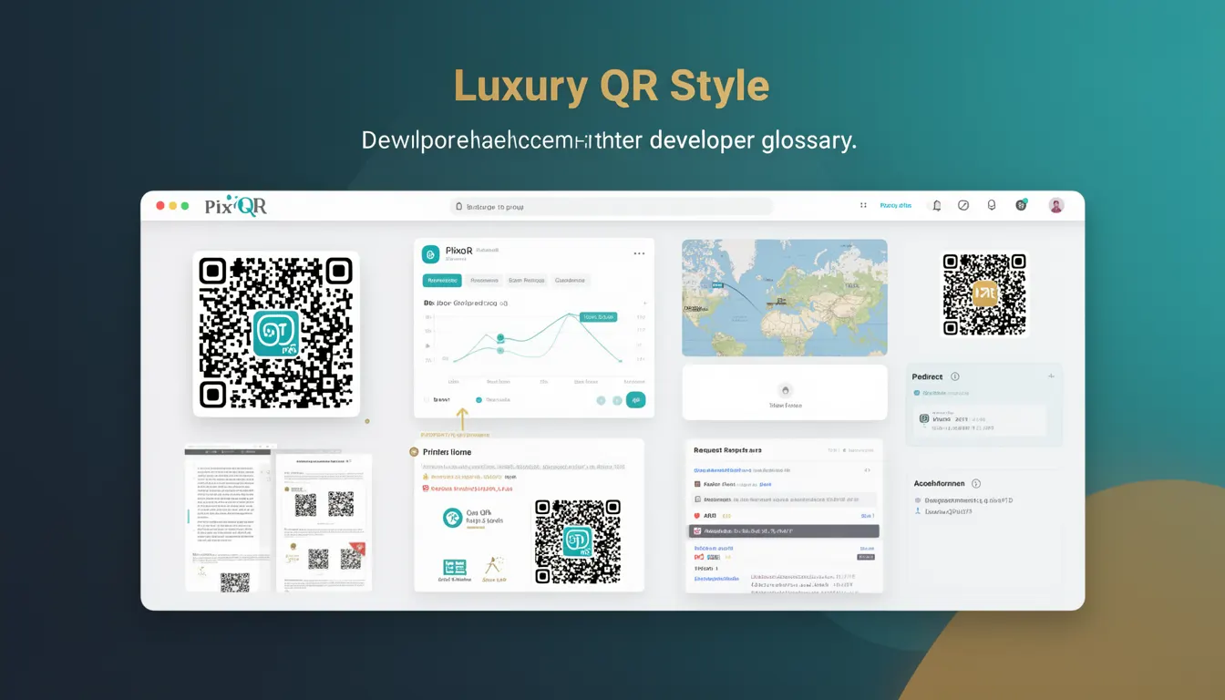 Luxury QR Style - PixQR Developer Glossary Luxury QR Style developer glossary illustration