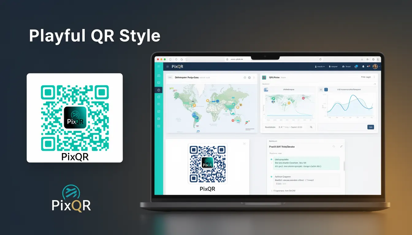 Playful QR Style - PixQR Developer Glossary Playful QR Style developer glossary illustration