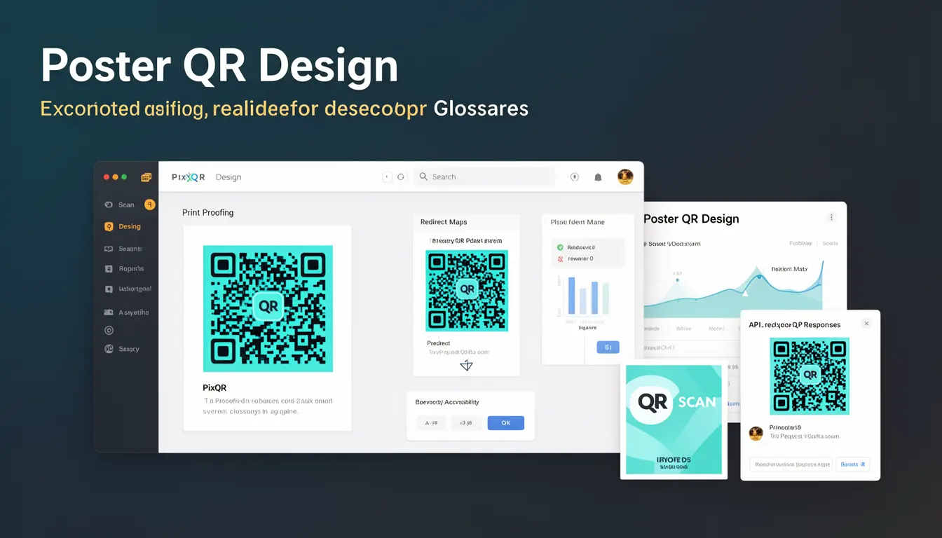 Poster QR Design - PixQR Developer Glossary Poster QR Design developer glossary illustration
