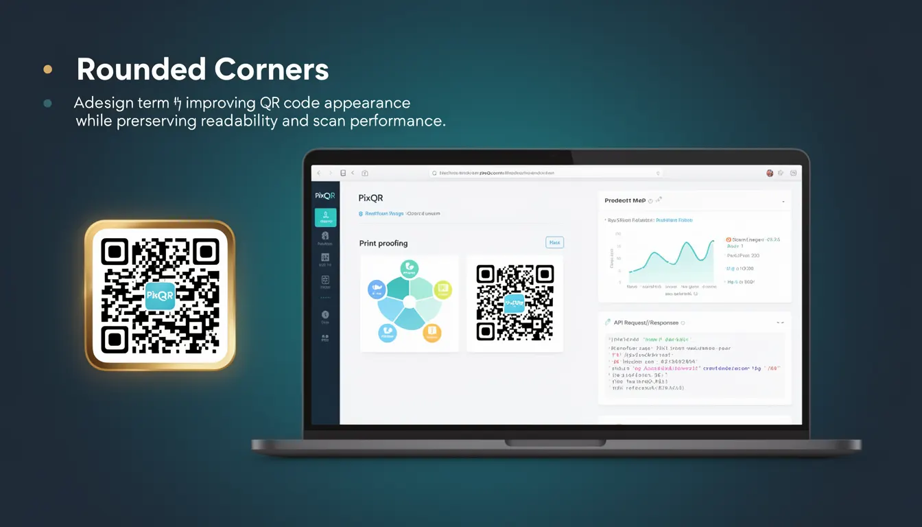 Rounded Corners - PixQR Developer Glossary Rounded Corners developer glossary illustration