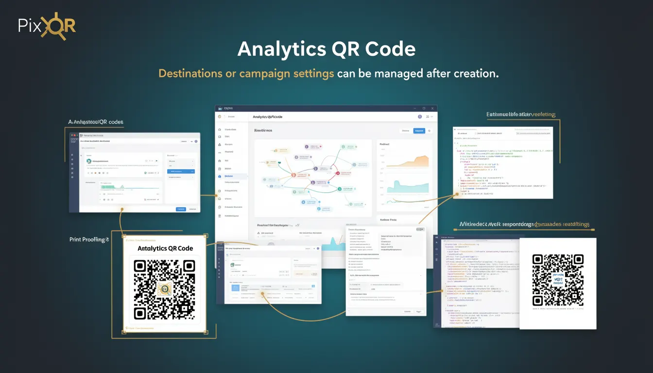 Analytics QR Code - PixQR Developer Glossary Analytics QR Code developer glossary illustration