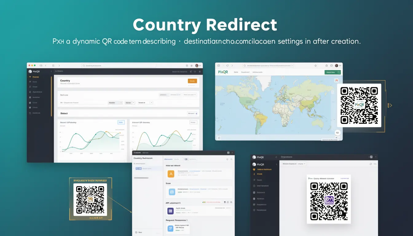 Country Redirect - PixQR Developer Glossary Country Redirect developer glossary illustration