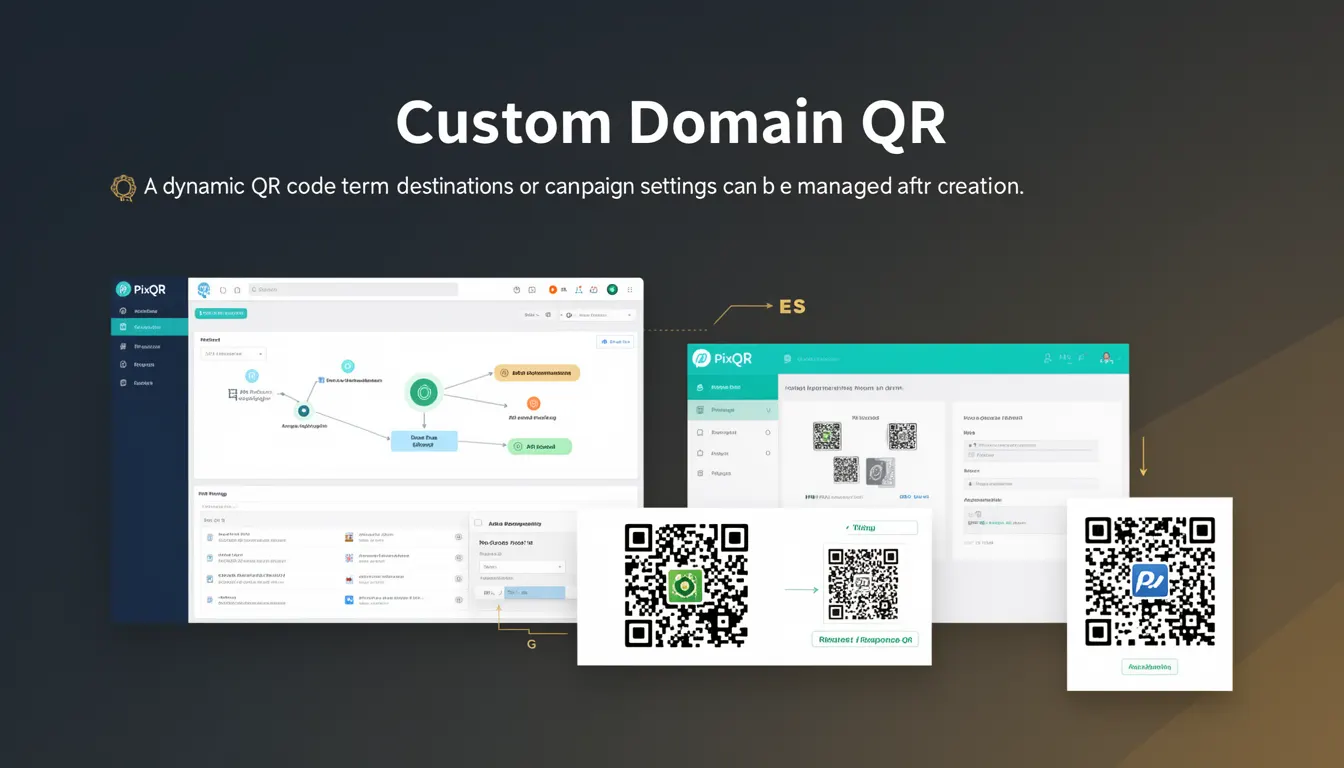 Custom Domain QR - PixQR Developer Glossary Custom Domain QR developer glossary illustration