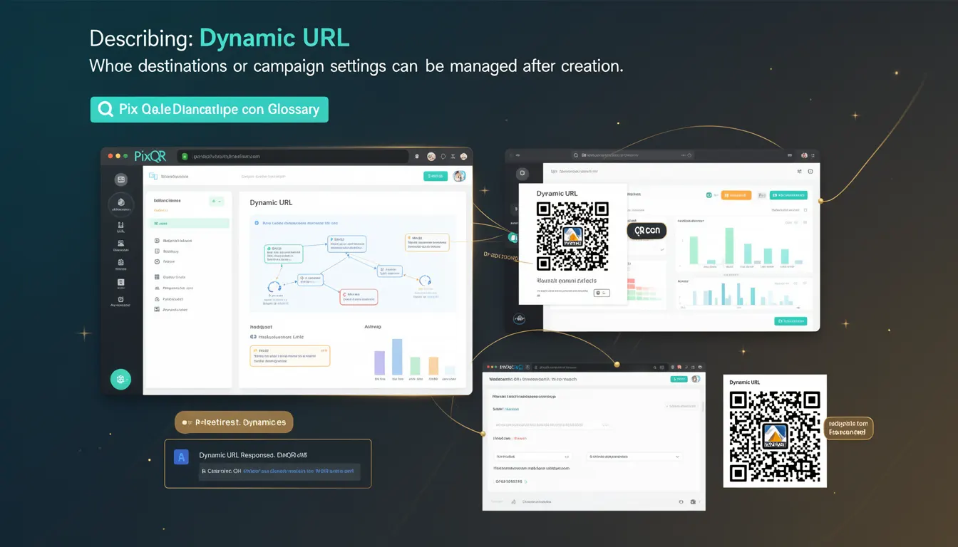 Dynamic URL - PixQR Developer Glossary Dynamic URL developer glossary illustration