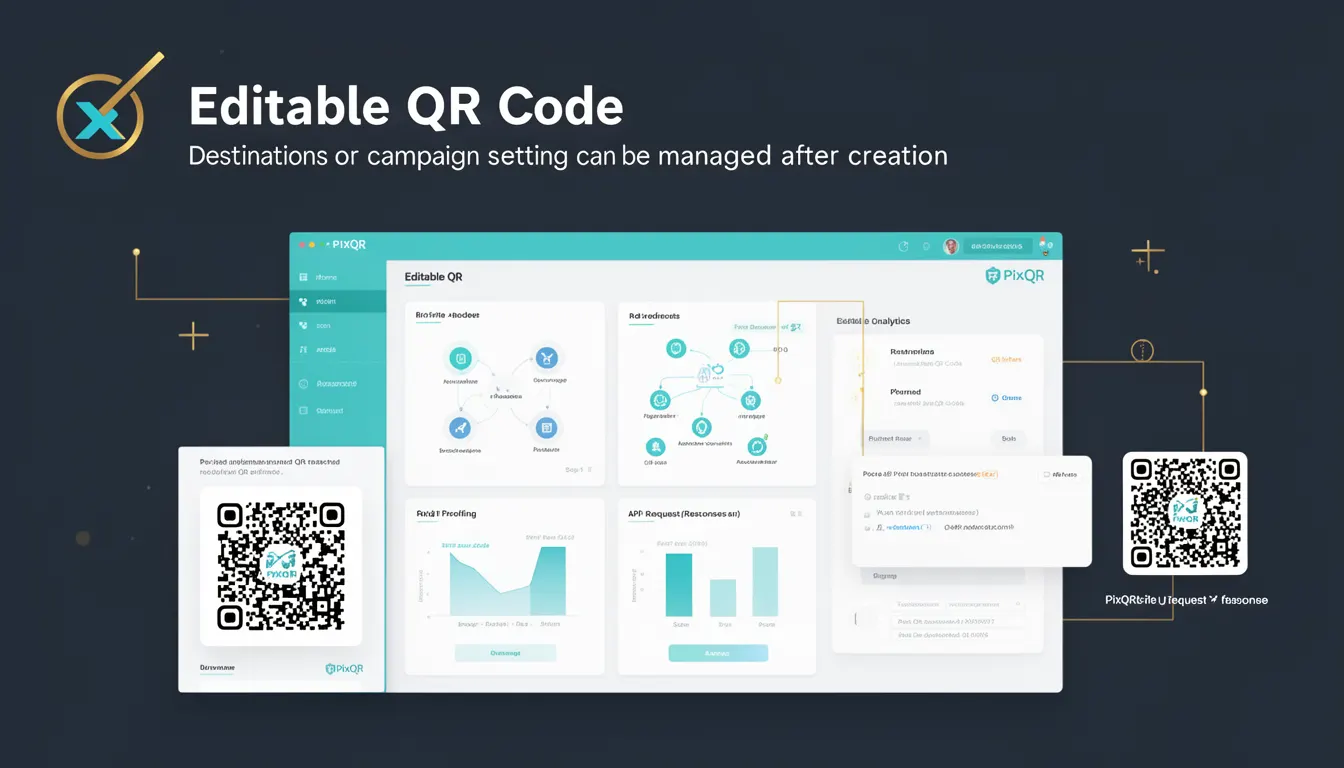 Editable QR Code developer glossary illustration