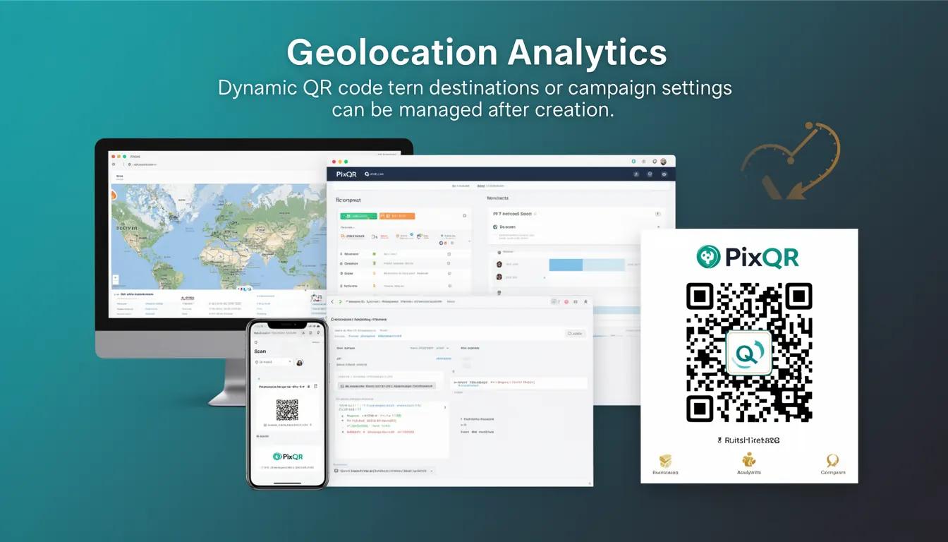 Geolocation Analytics - PixQR Developer Glossary Geolocation Analytics developer glossary illustration