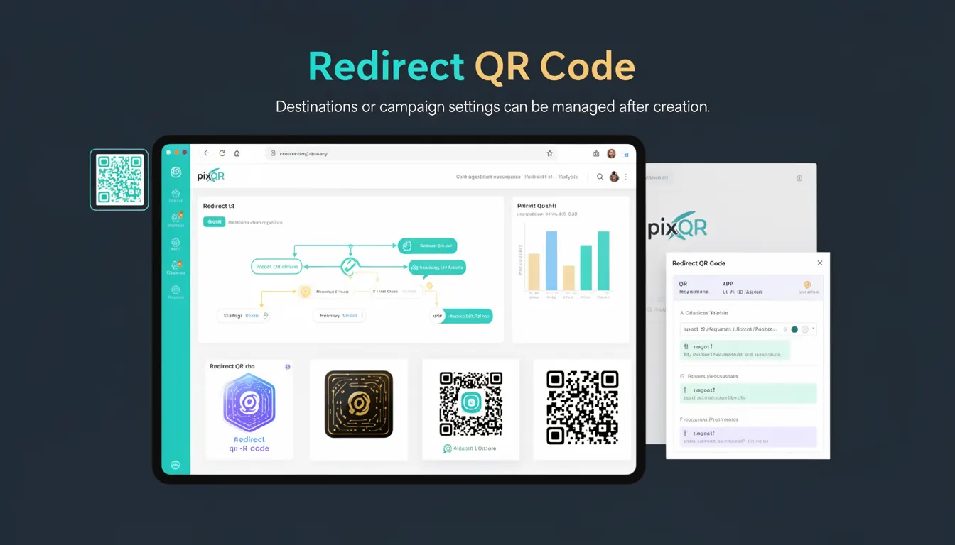 Redirect QR Code - PixQR Developer Glossary Redirect QR Code developer glossary illustration