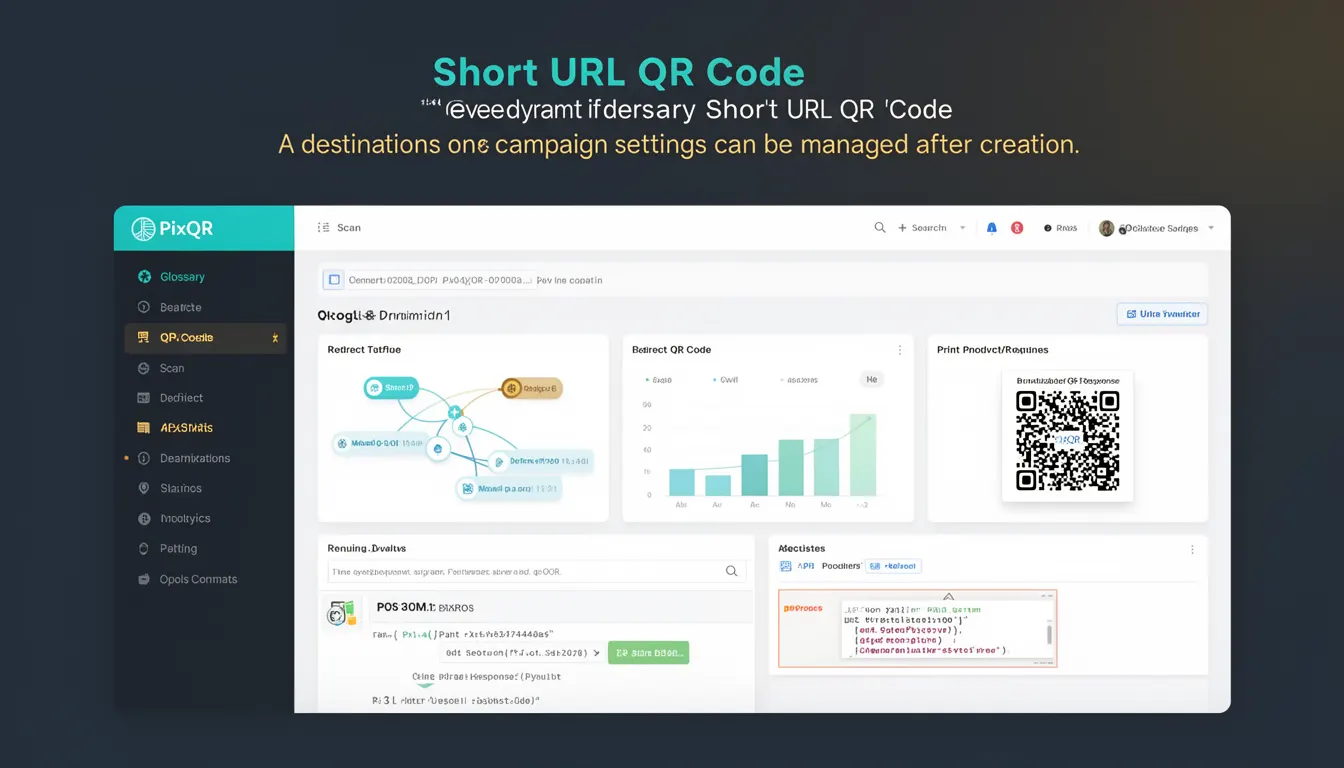Short URL QR Code developer glossary illustration