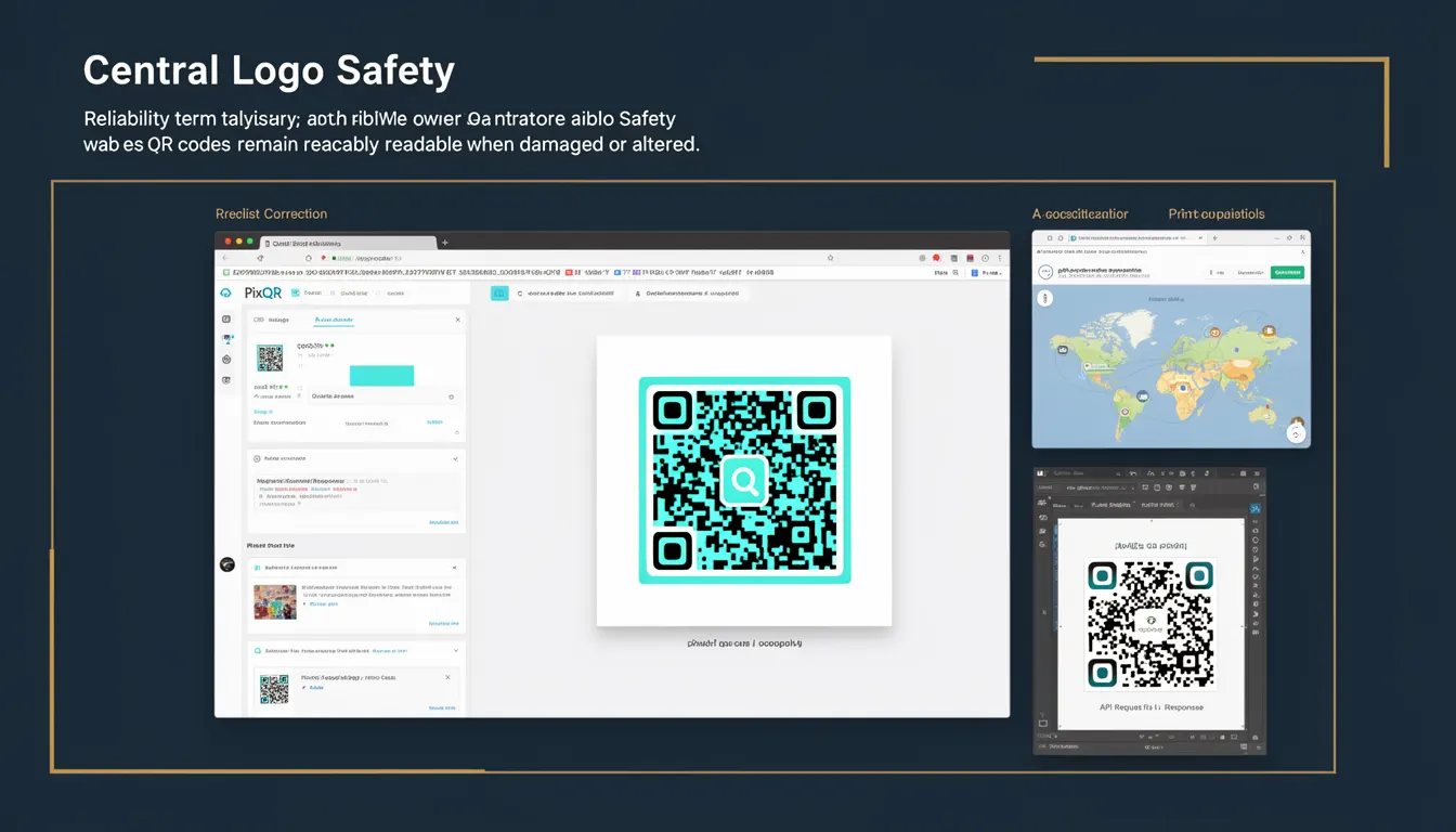 Central Logo Safety - PixQR Developer Glossary Central Logo Safety developer glossary illustration