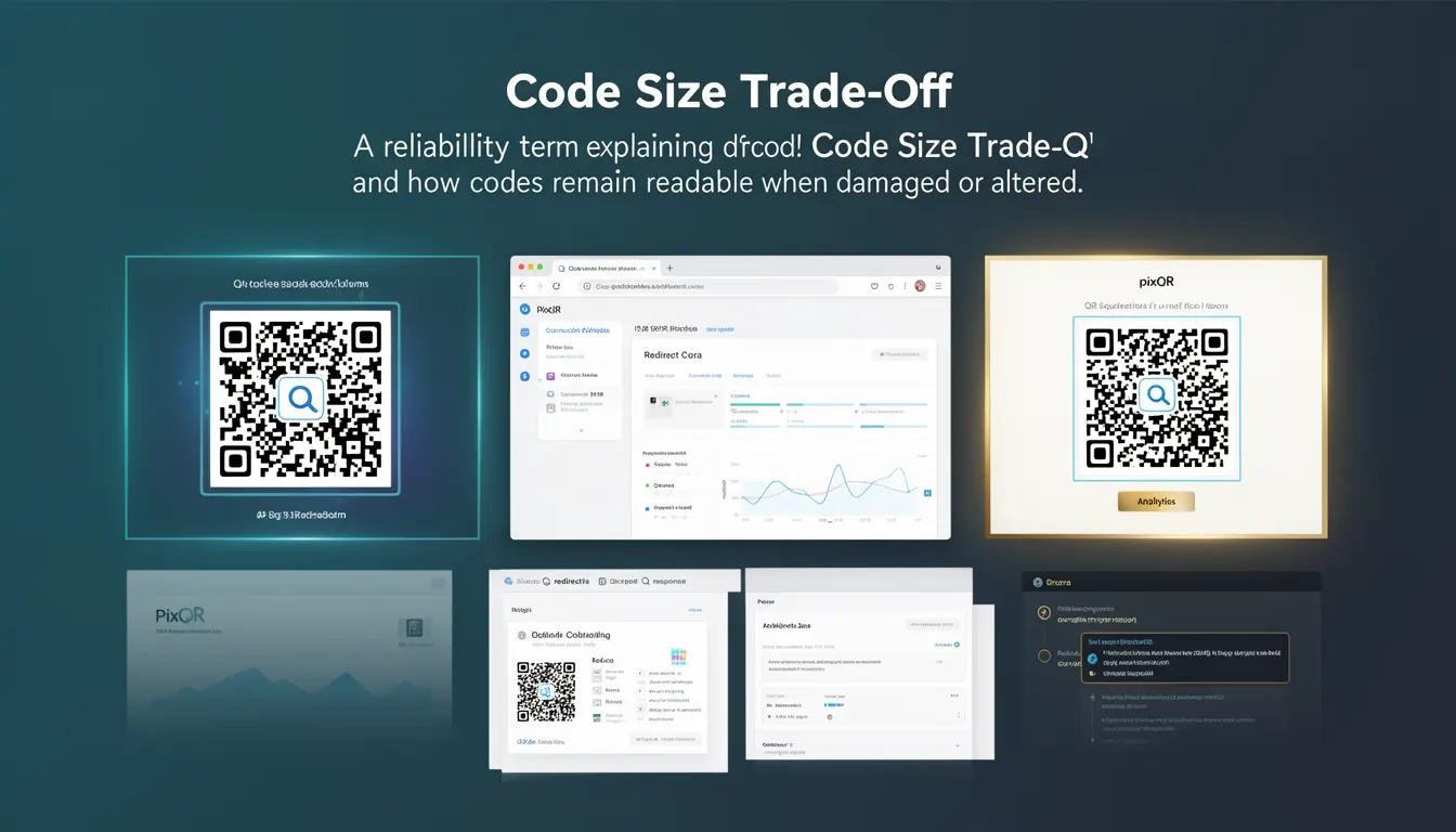 Code Size Trade-Off - PixQR Developer Glossary Code Size Trade-Off developer glossary illustration