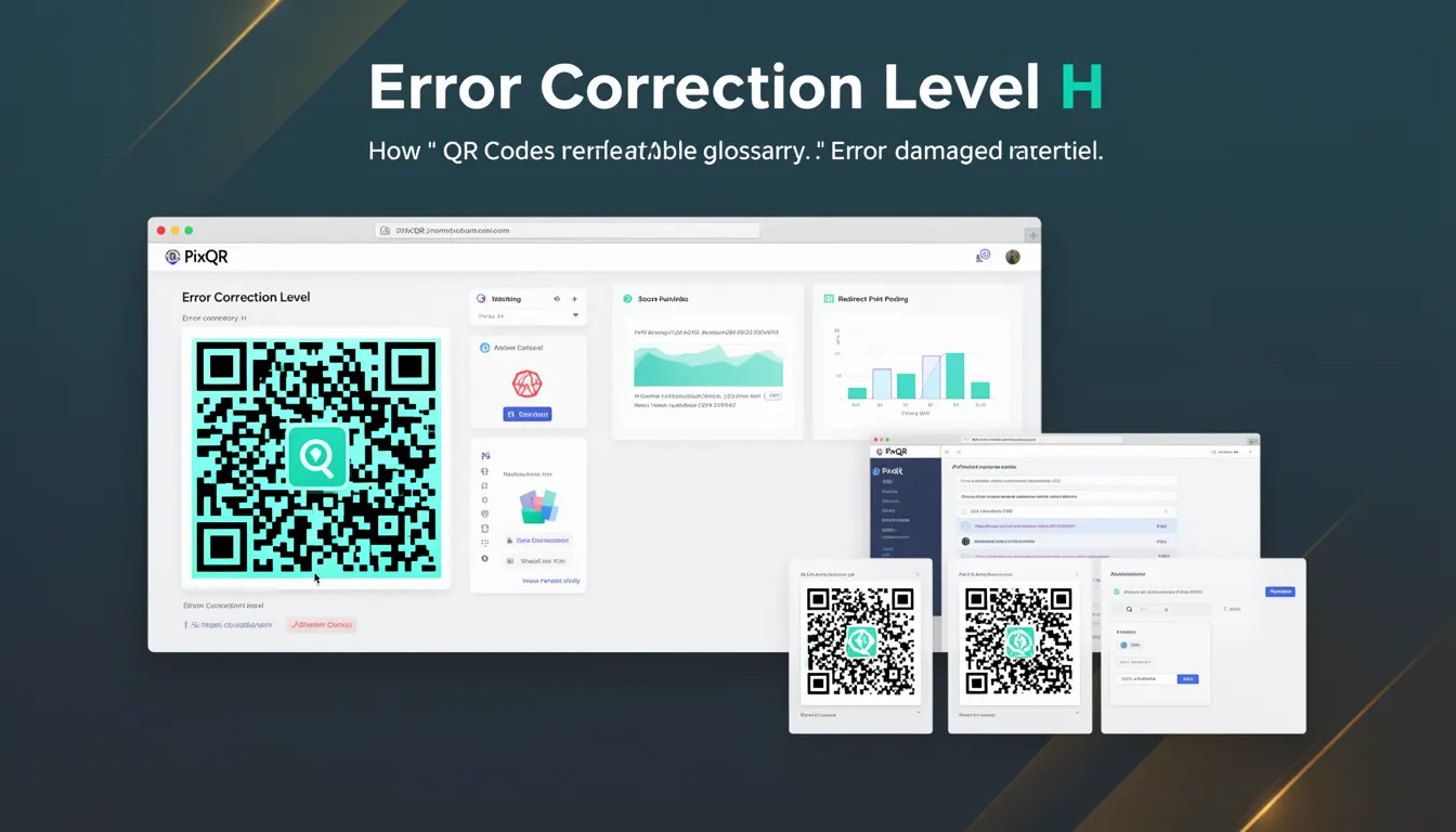 Error Correction Level H - PixQR Developer Glossary Error Correction Level H developer glossary illustration