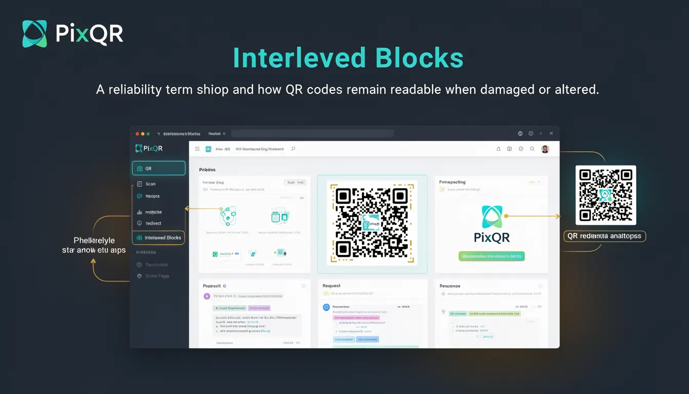 Interleaved Blocks - PixQR Developer Glossary Interleaved Blocks developer glossary illustration