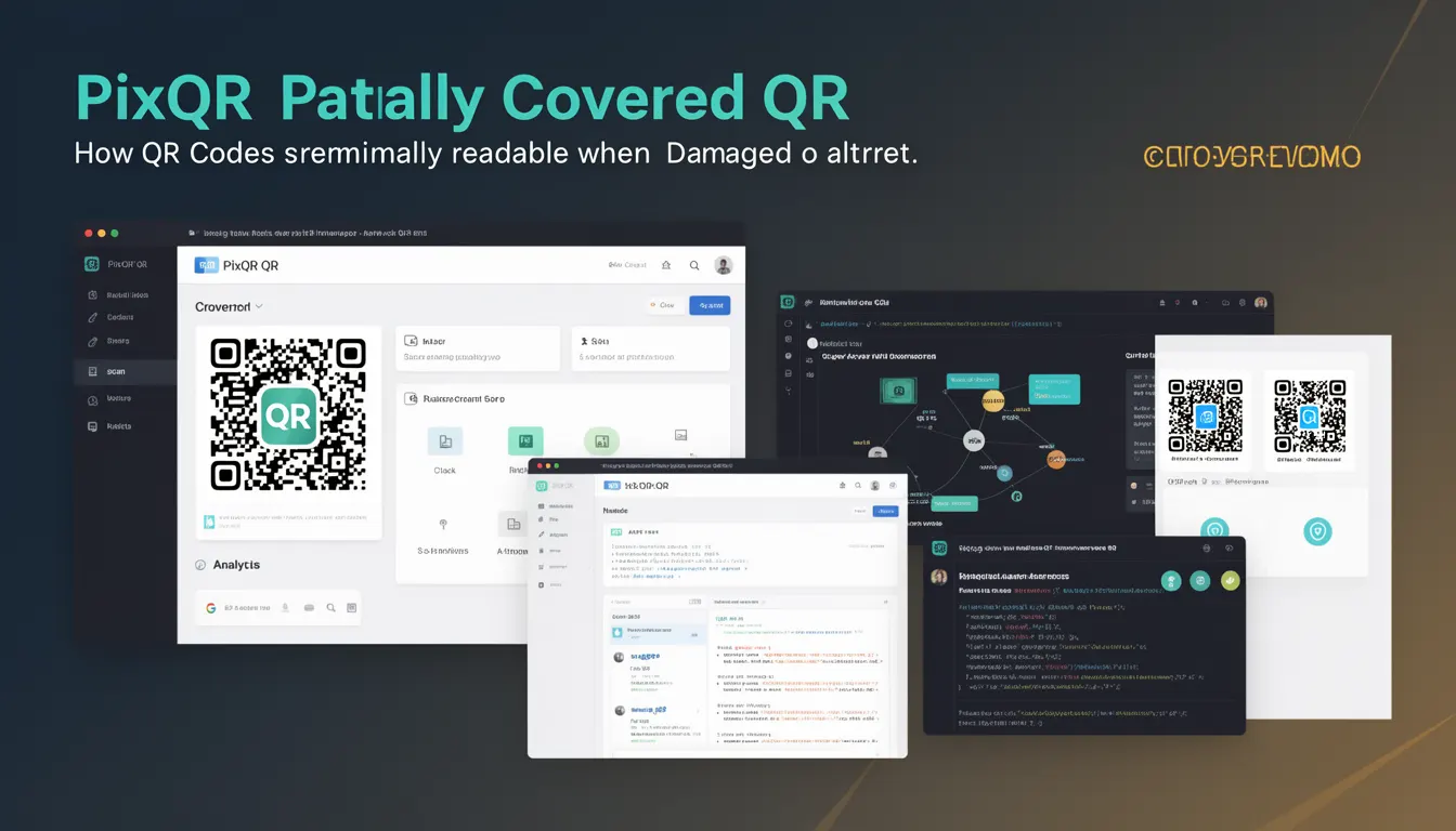 Partially Covered QR - PixQR Developer Glossary Partially Covered QR developer glossary illustration