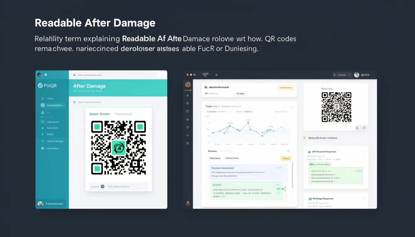 Readable After Damage - PixQR Developer Glossary Readable After Damage developer glossary illustration