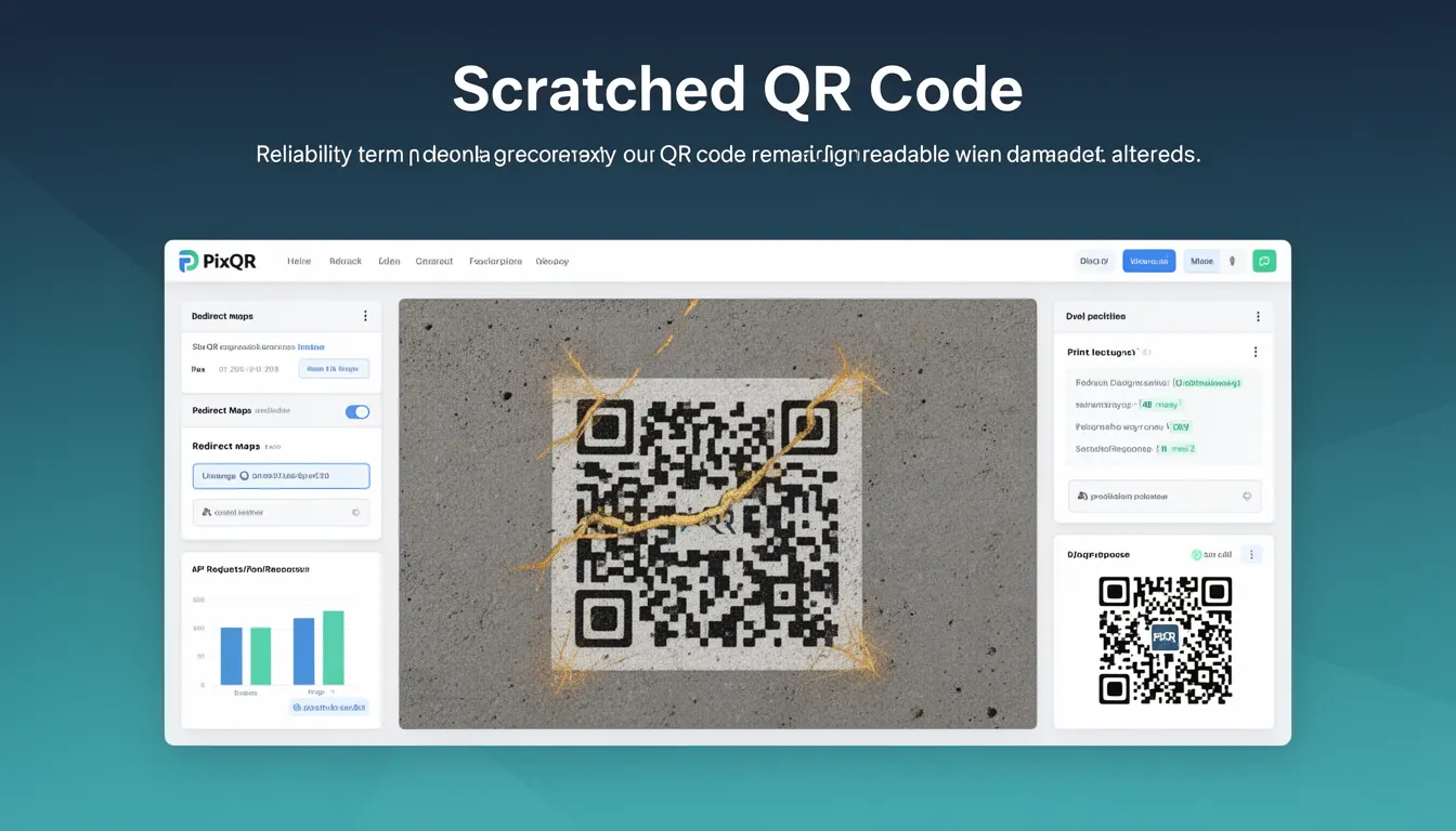 Scratched QR Code developer glossary illustration