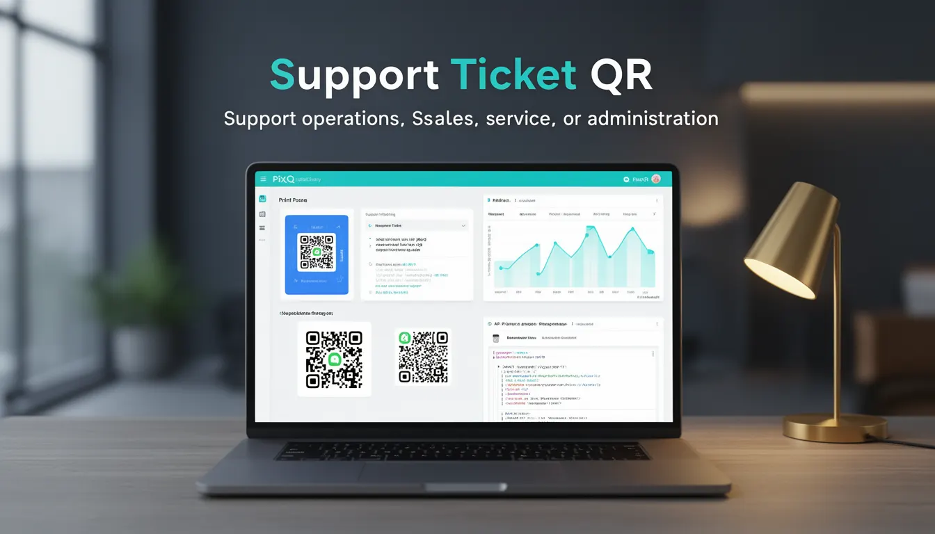 Support Ticket QR developer glossary illustration