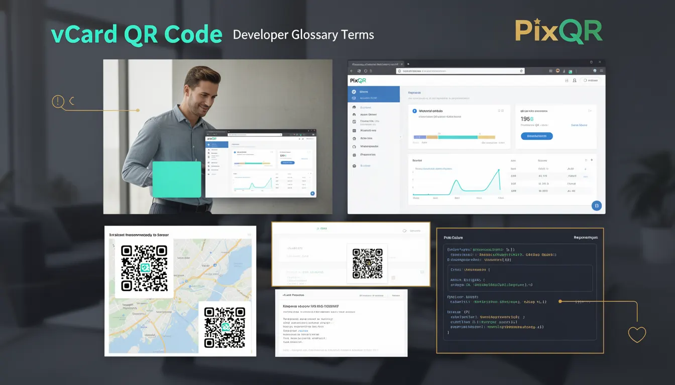 vCard QR Code developer glossary illustration