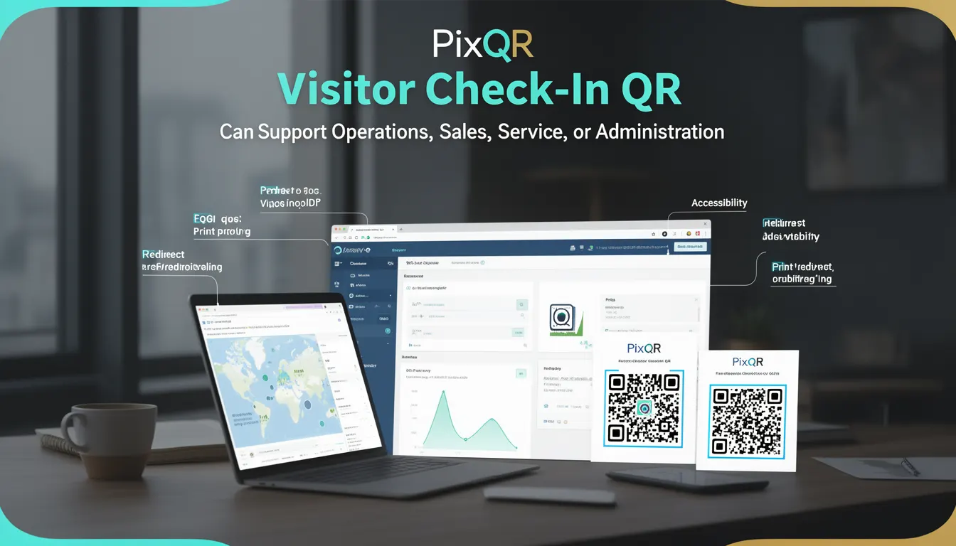Visitor Check-In QR - PixQR Developer Glossary Visitor Check-In QR developer glossary illustration