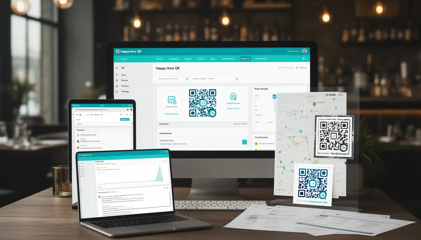 Happy Hour QR developer glossary illustration