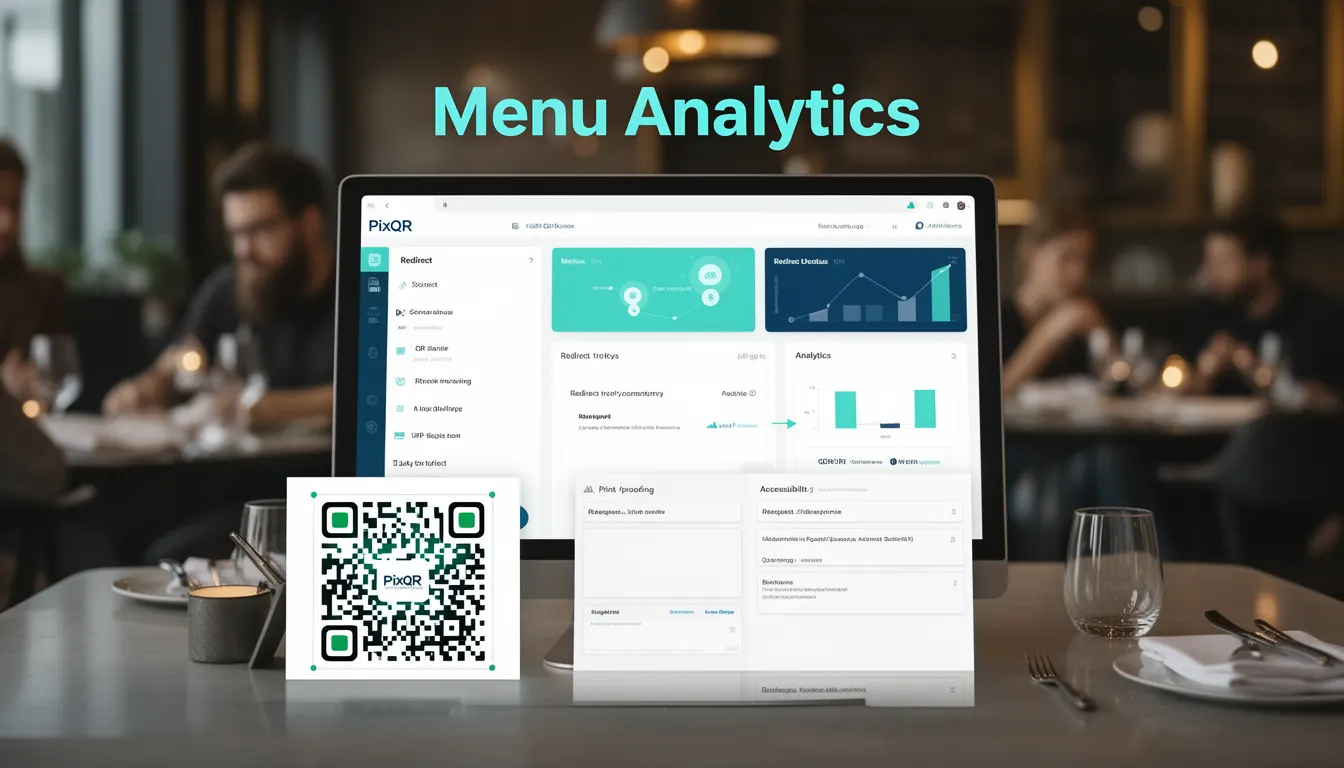 Menu Analytics - PixQR Developer Glossary Menu Analytics developer glossary illustration