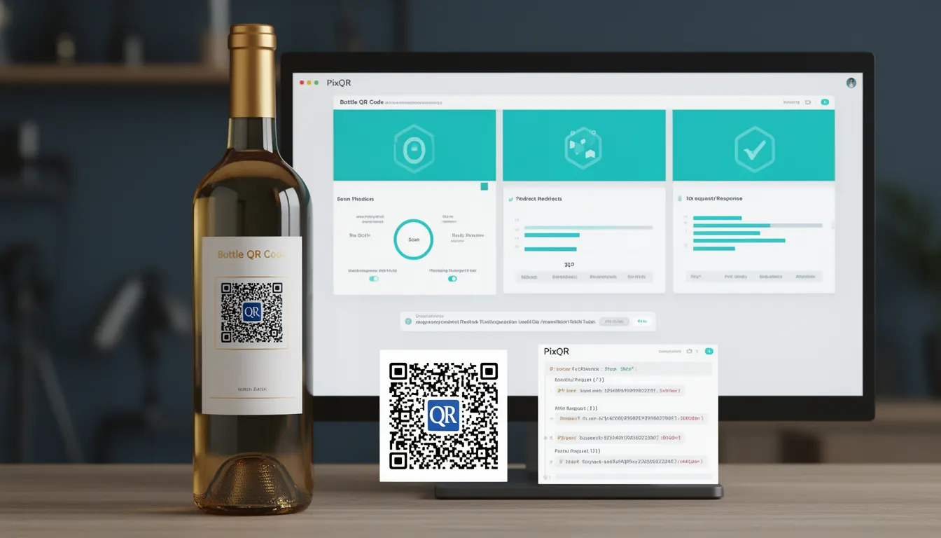 Bottle QR Code - PixQR Developer Glossary Bottle QR Code developer glossary illustration