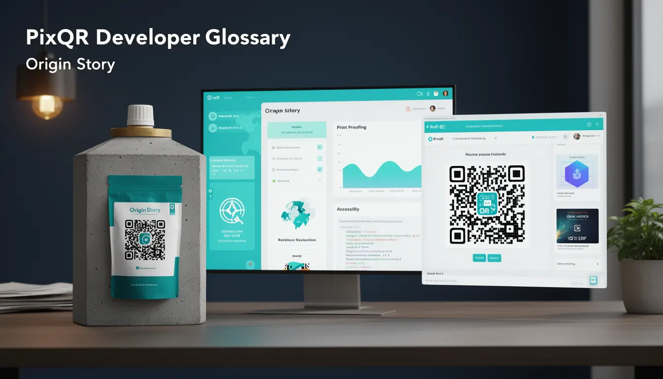 Origin Story - PixQR Developer Glossary Origin Story developer glossary illustration