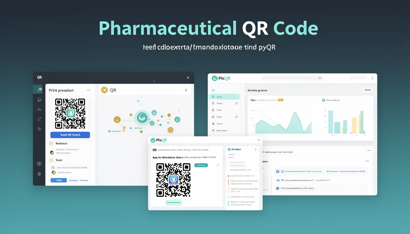 Pharmaceutical QR Code developer glossary illustration