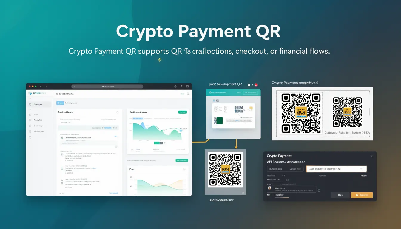Crypto Payment QR - PixQR Developer Glossary Crypto Payment QR developer glossary illustration