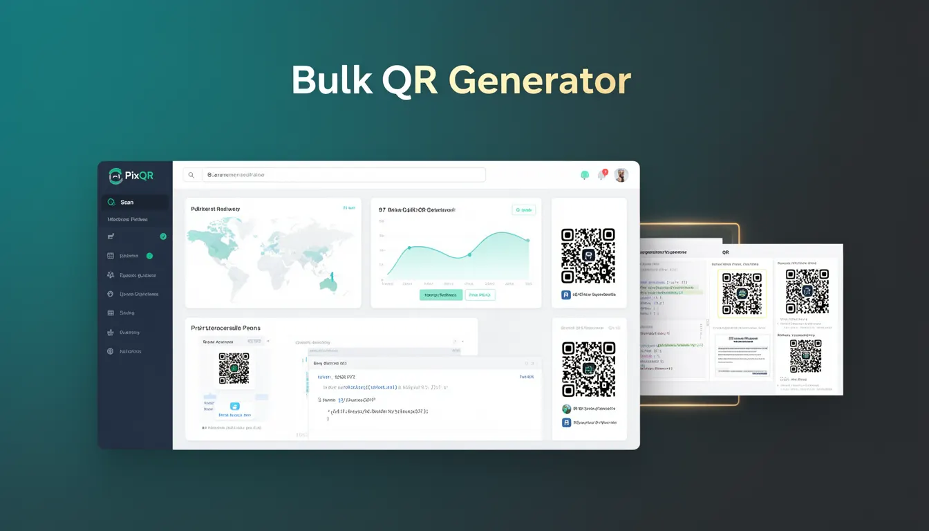 Bulk QR Generator - PixQR Developer Glossary Bulk QR Generator developer glossary illustration