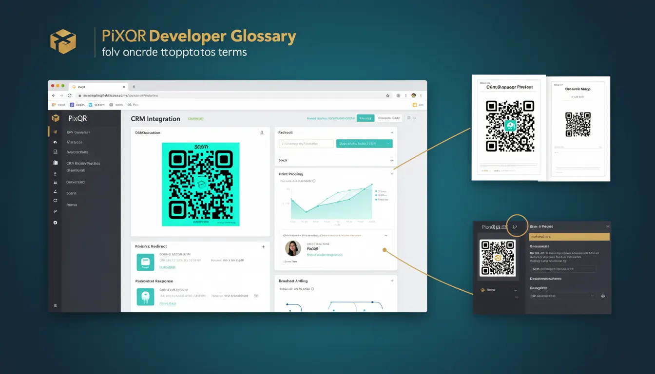 CRM Integration - PixQR Developer Glossary CRM Integration developer glossary illustration