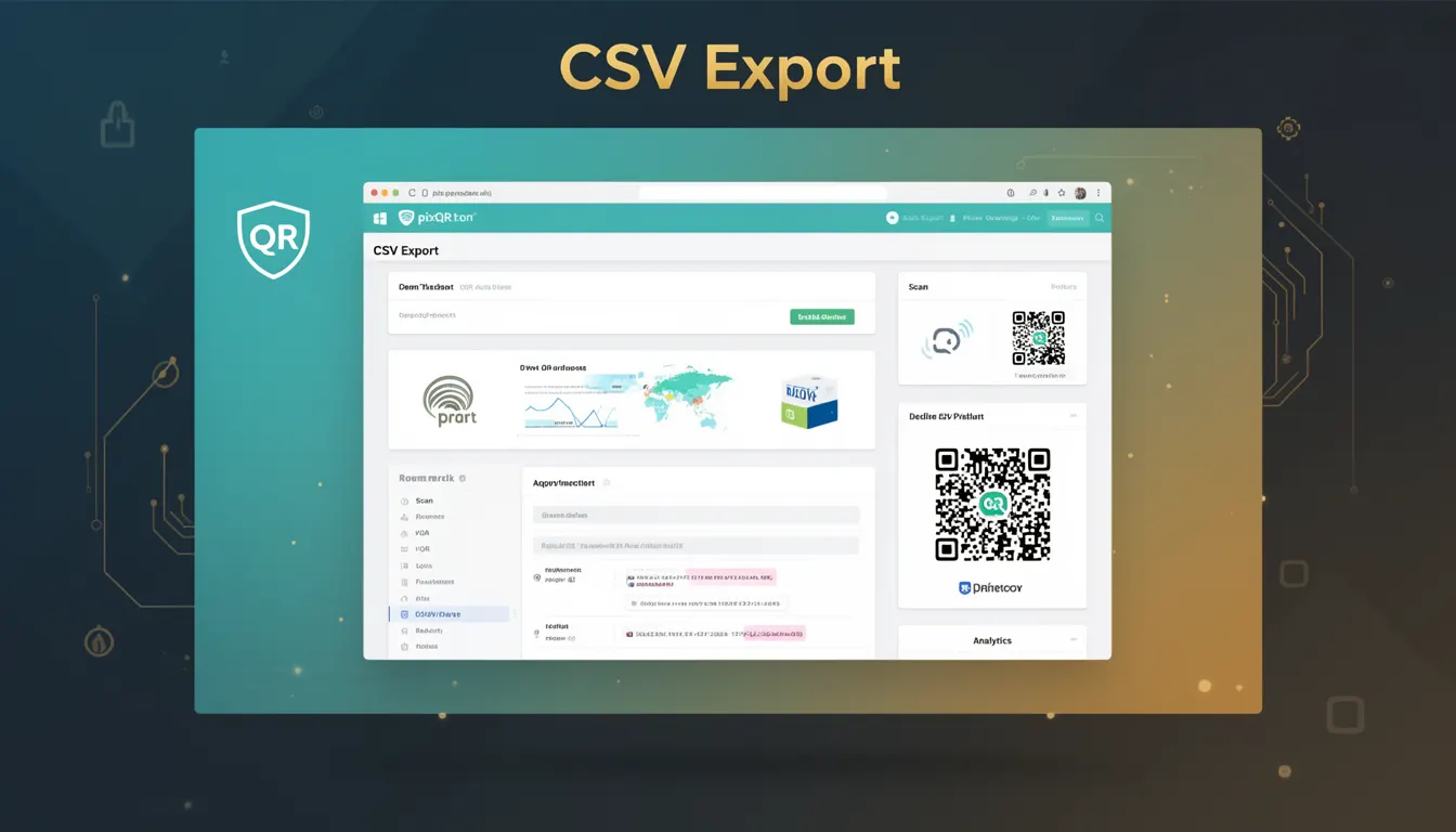 CSV Export - PixQR Developer Glossary CSV Export developer glossary illustration