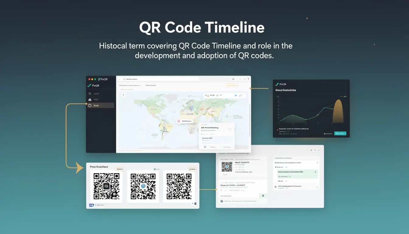 QR Code Timeline developer glossary illustration