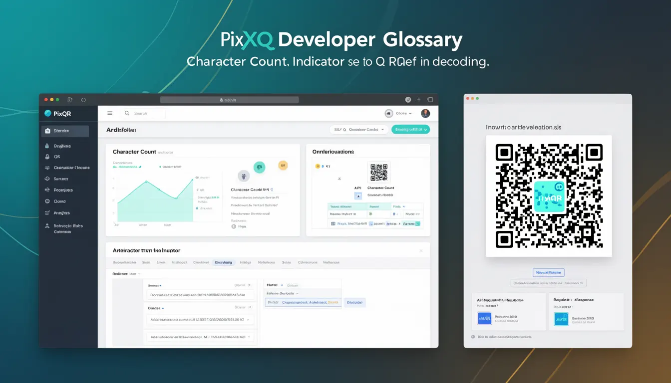 Character Count Indicator - PixQR Developer Glossary Character Count Indicator developer glossary illustration