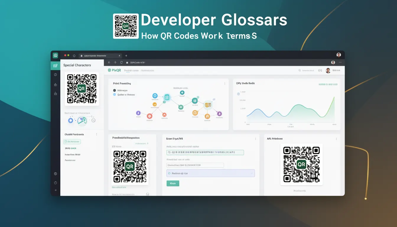 Special Characters - PixQR Developer Glossary Special Characters developer glossary illustration