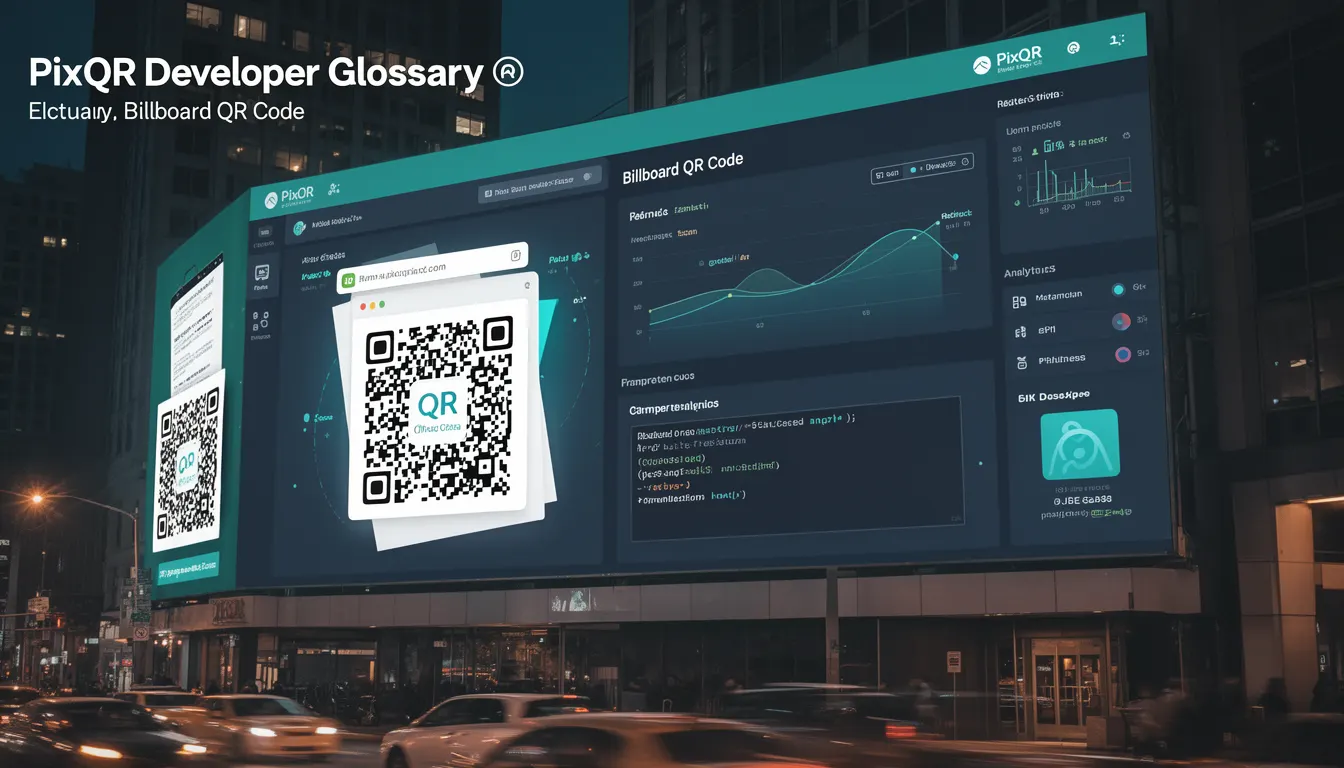 Billboard QR Code developer glossary illustration