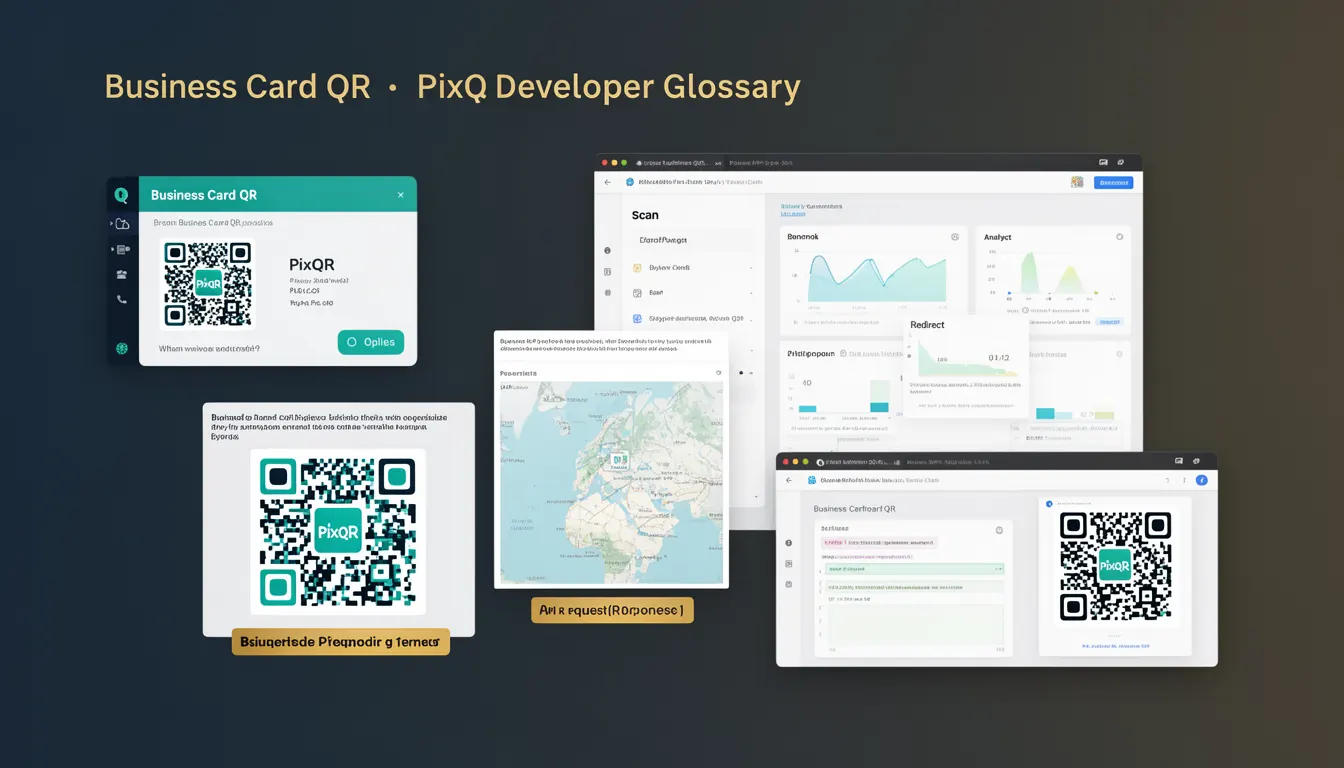 Business Card QR developer glossary illustration
