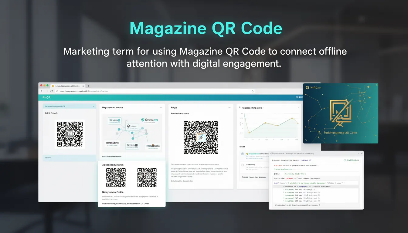 Magazine QR Code developer glossary illustration