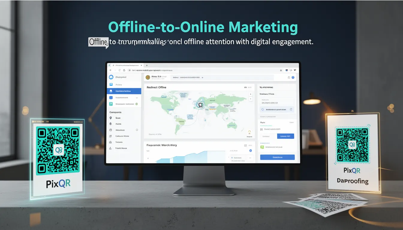 Offline-to-Online Marketing developer glossary illustration