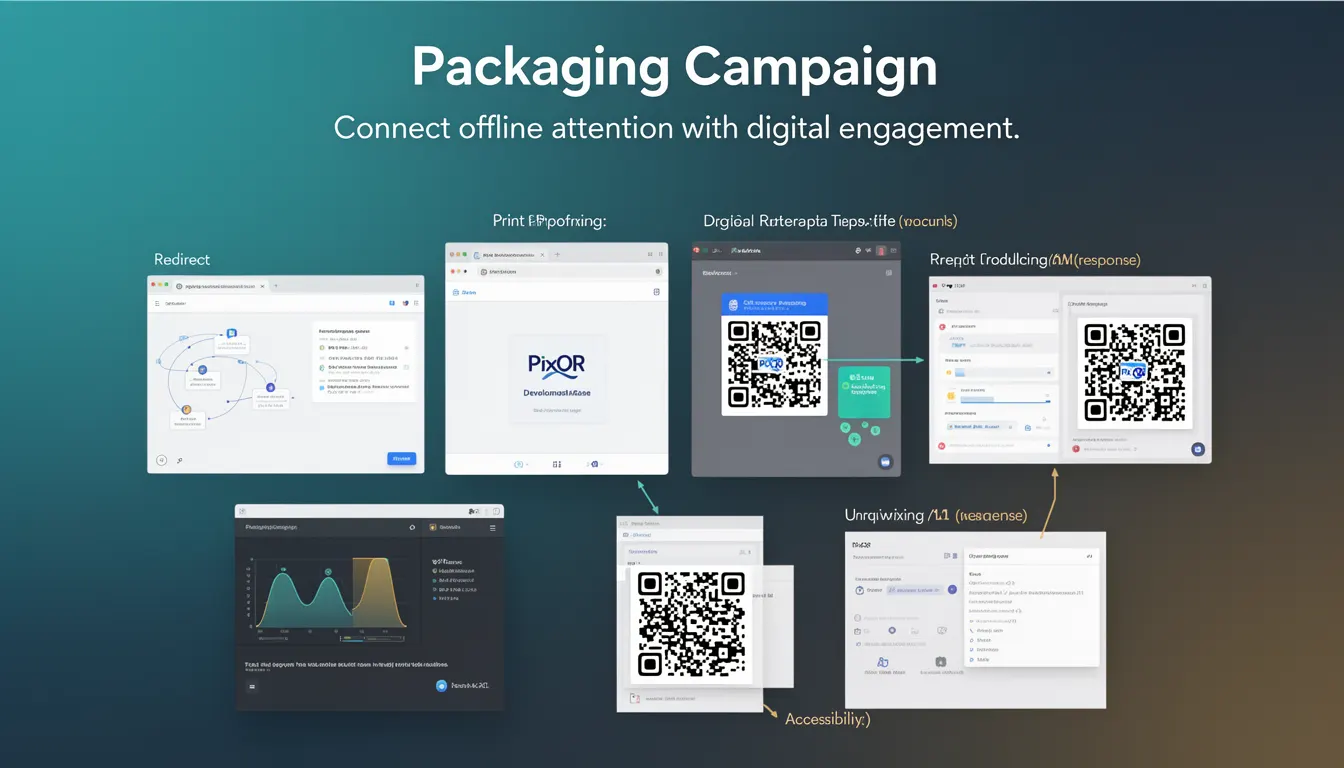 Packaging Campaign - PixQR Developer Glossary Packaging Campaign developer glossary illustration