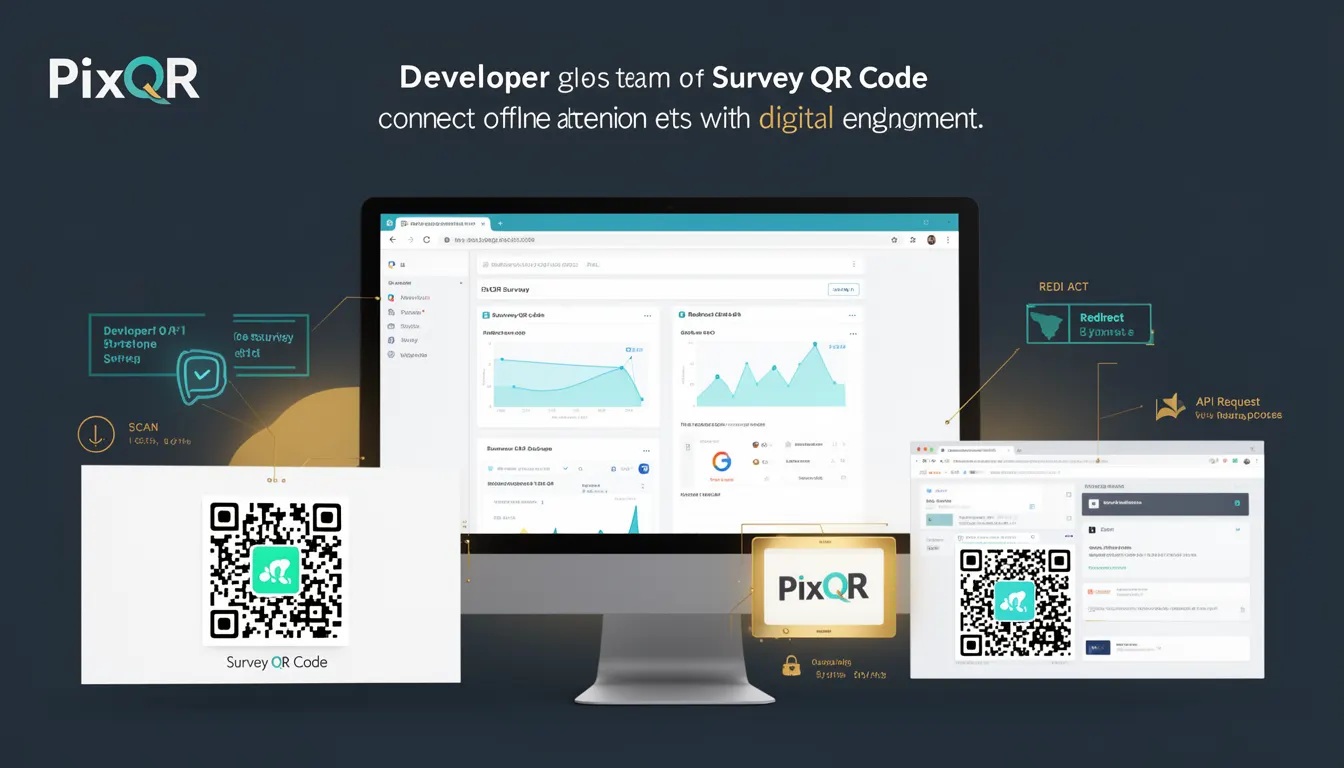 Survey QR Code developer glossary illustration